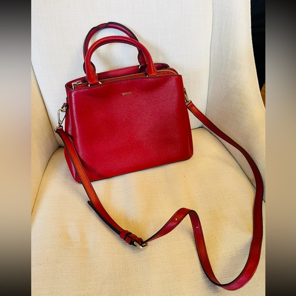 DKNY Paige red satchel handbag - Picture 1 of 8